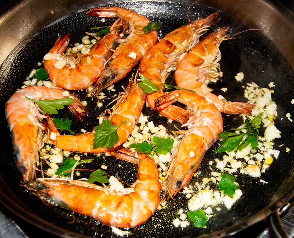 Alpengarnelen mit Knoblauch