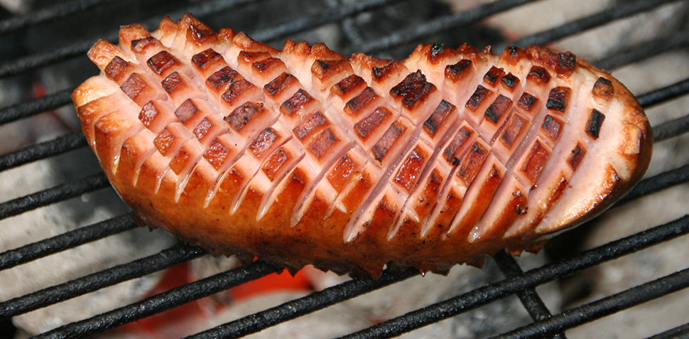 Knacker als Grillwurst