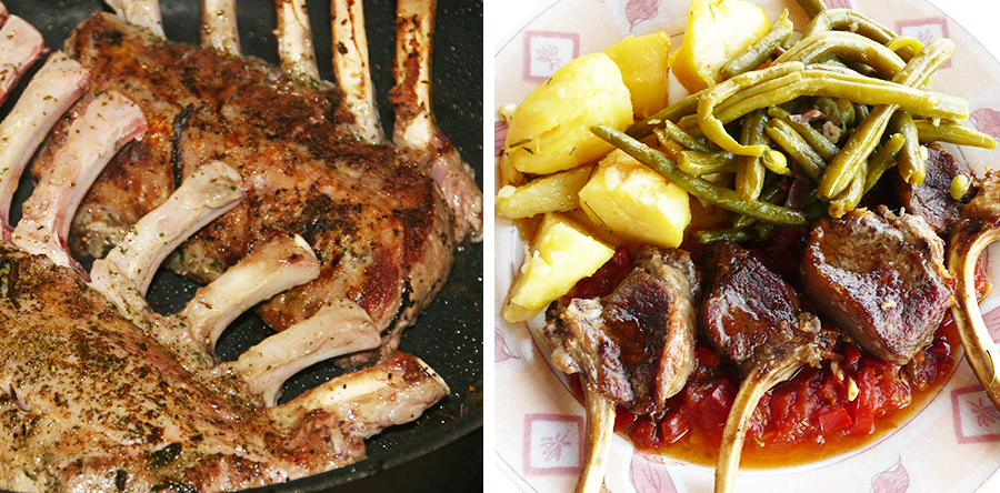 Lammkrone gebraten