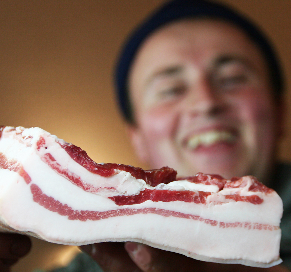 Schweinebauch vom Mangalitza Schwein