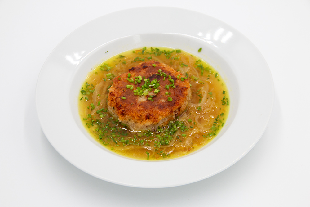 Zwiebelsuppe mit Kaspresskndel