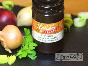 Kraftsuppe Consomme double vom Bergscheckenrind