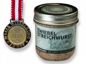 Zwiebelstreichwurst vom Mangalitza Schwein