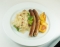 Bratwurst mit Kartoffel und Sauerkraut
